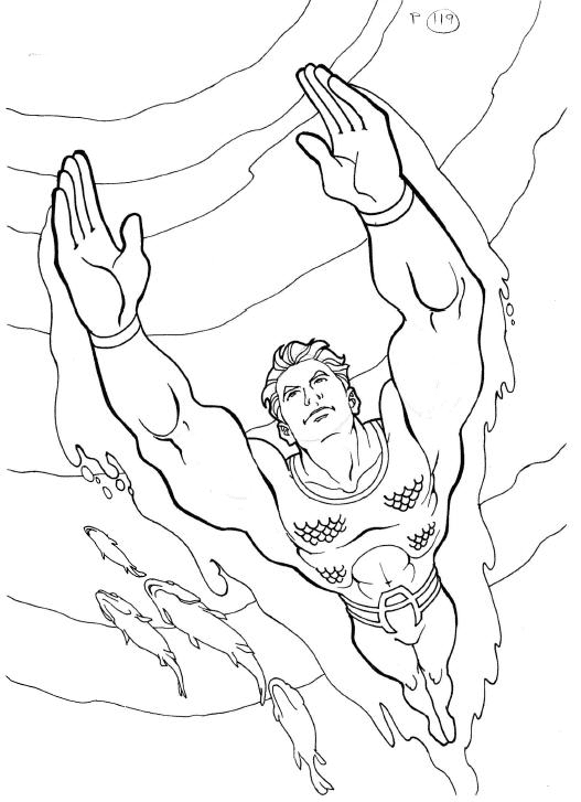 Desenho de Aquaman para imprimir
