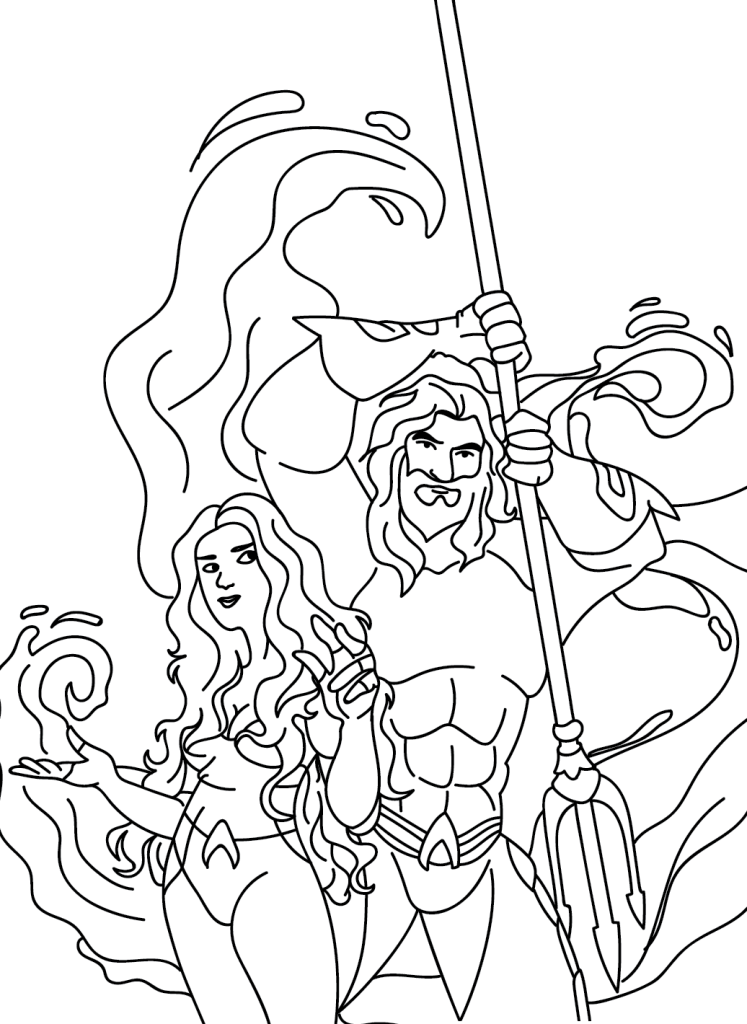Desenho de Aquaman para imprimir