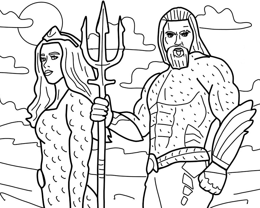 Desenho de Aquaman para imprimir