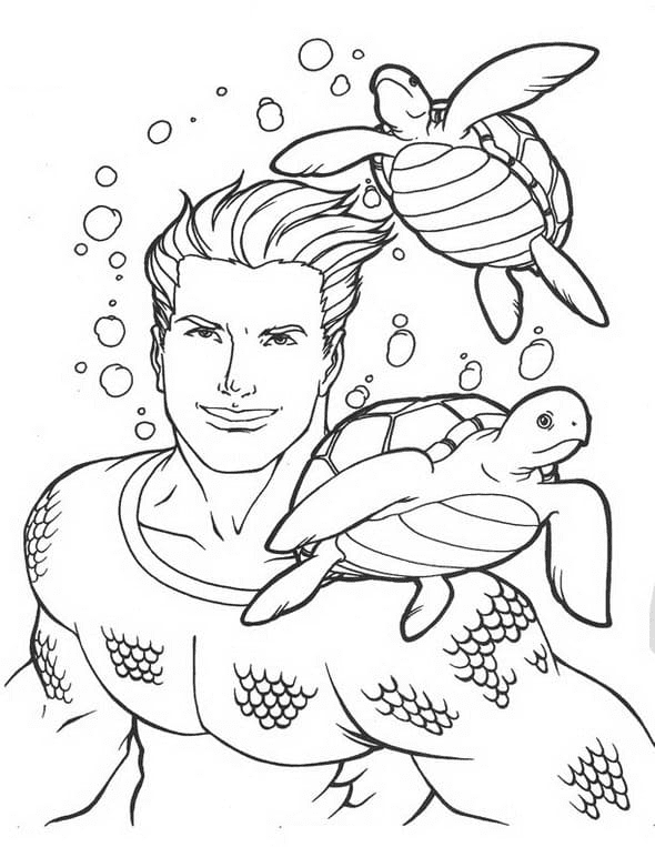 Desenho de Aquaman para imprimir