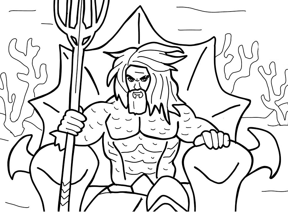 Desenho de Aquaman para imprimir
