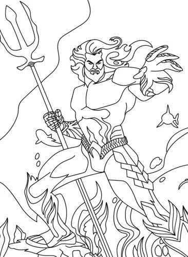 Desenho de Aquaman para imprimir