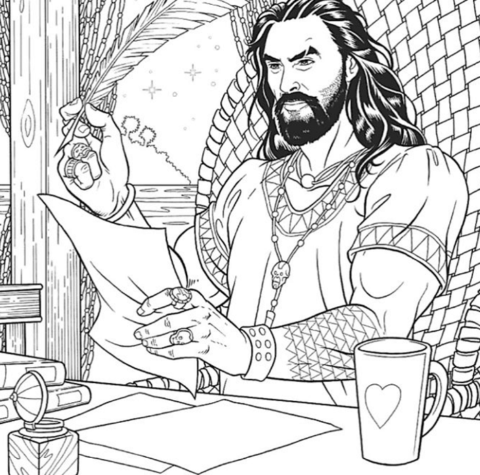 Desenho de Aquaman para imprimir