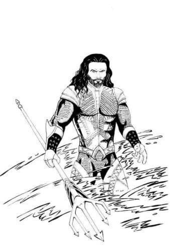 Desenho de Aquaman para imprimir