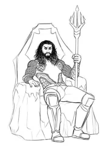 Desenho de Aquaman para imprimir