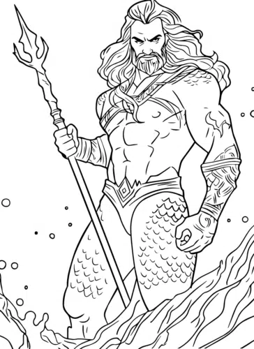 Desenho de Aquaman para imprimir