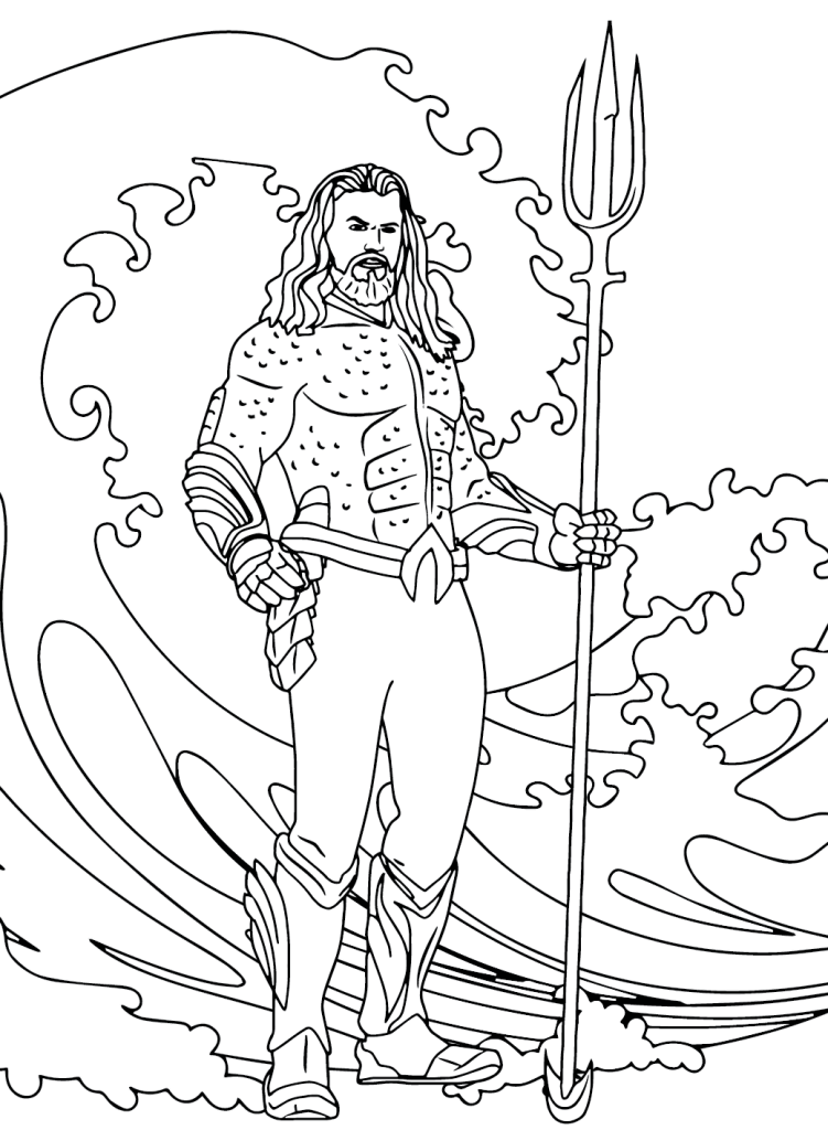 Desenho de Aquaman para imprimir