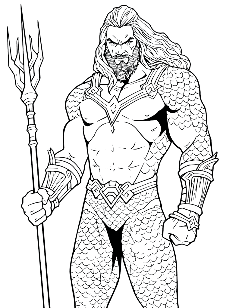 Desenho de Aquaman para imprimir