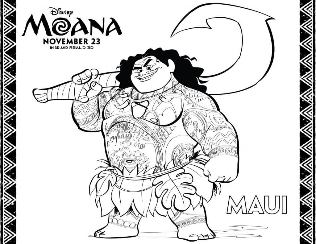 Desenho de Moana para imprimir