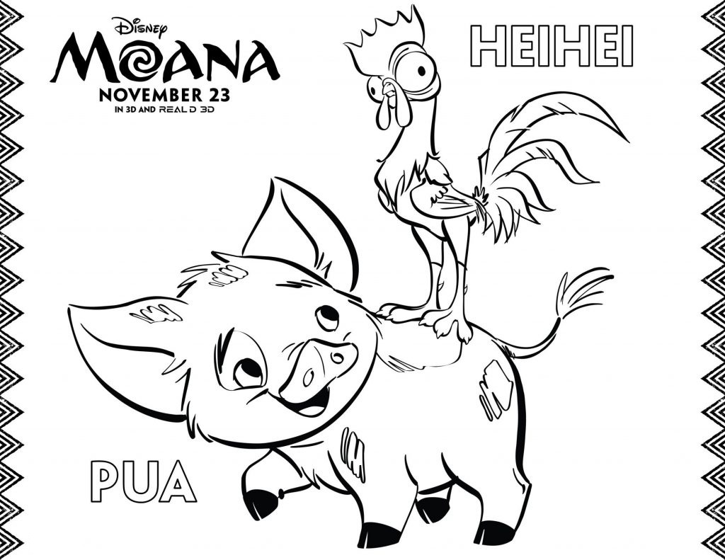 Desenho de Moana para imprimir