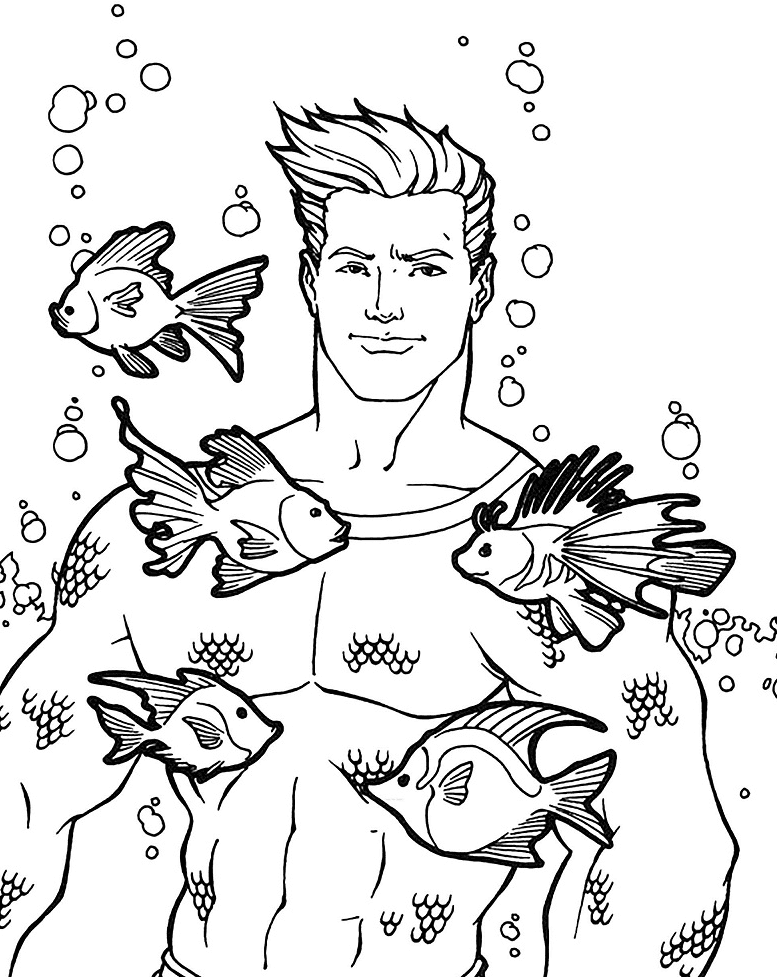 Desenho de Aquaman para imprimir