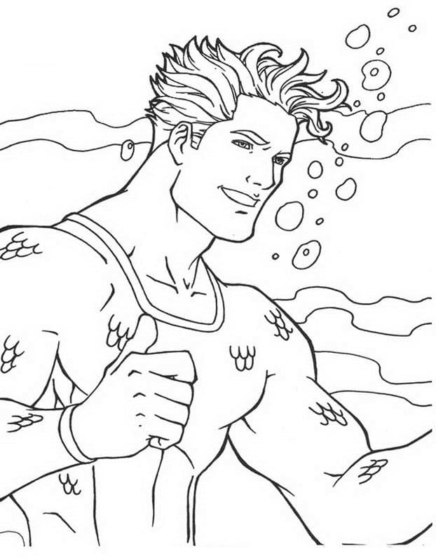 Desenho de Aquaman para imprimir