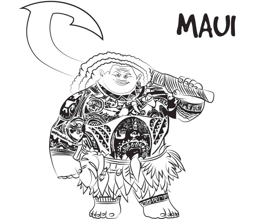Desenho de Moana para imprimir