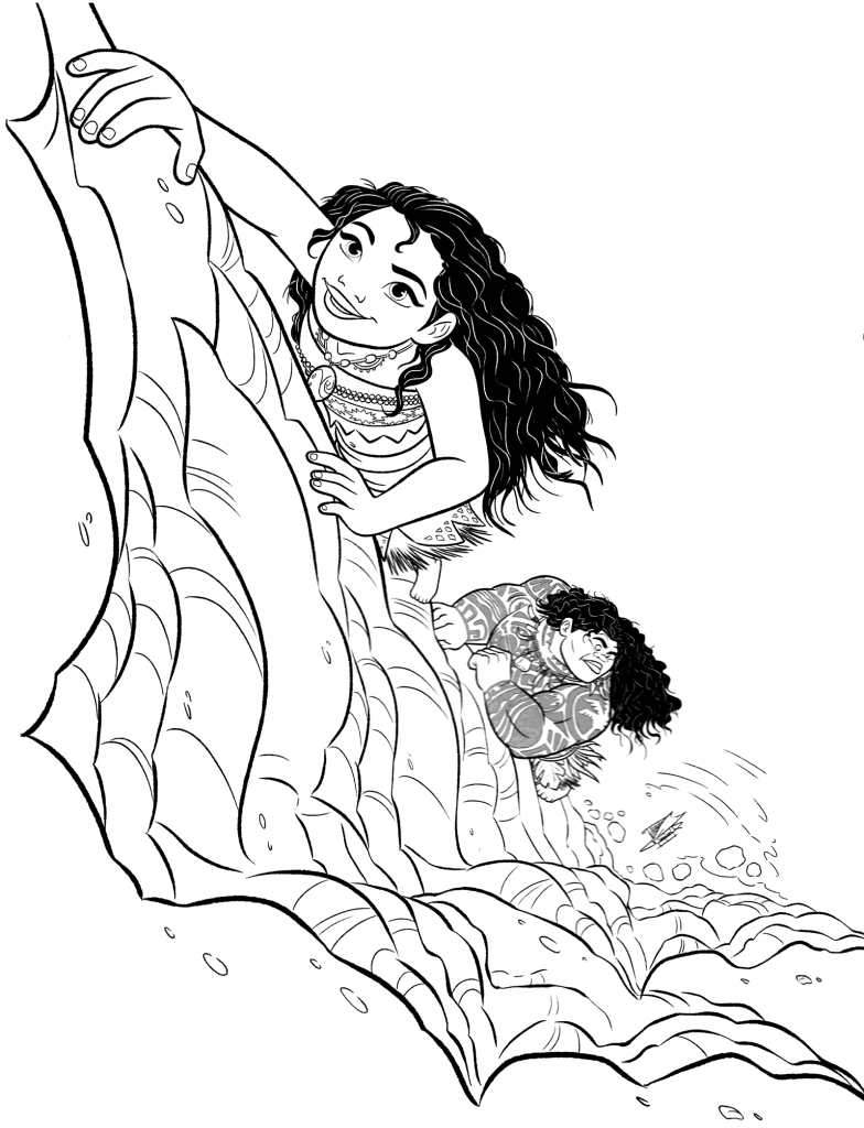 Desenho de Moana para imprimir