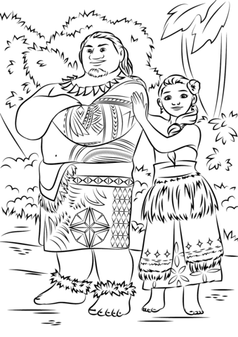 Desenho de Moana para imprimir