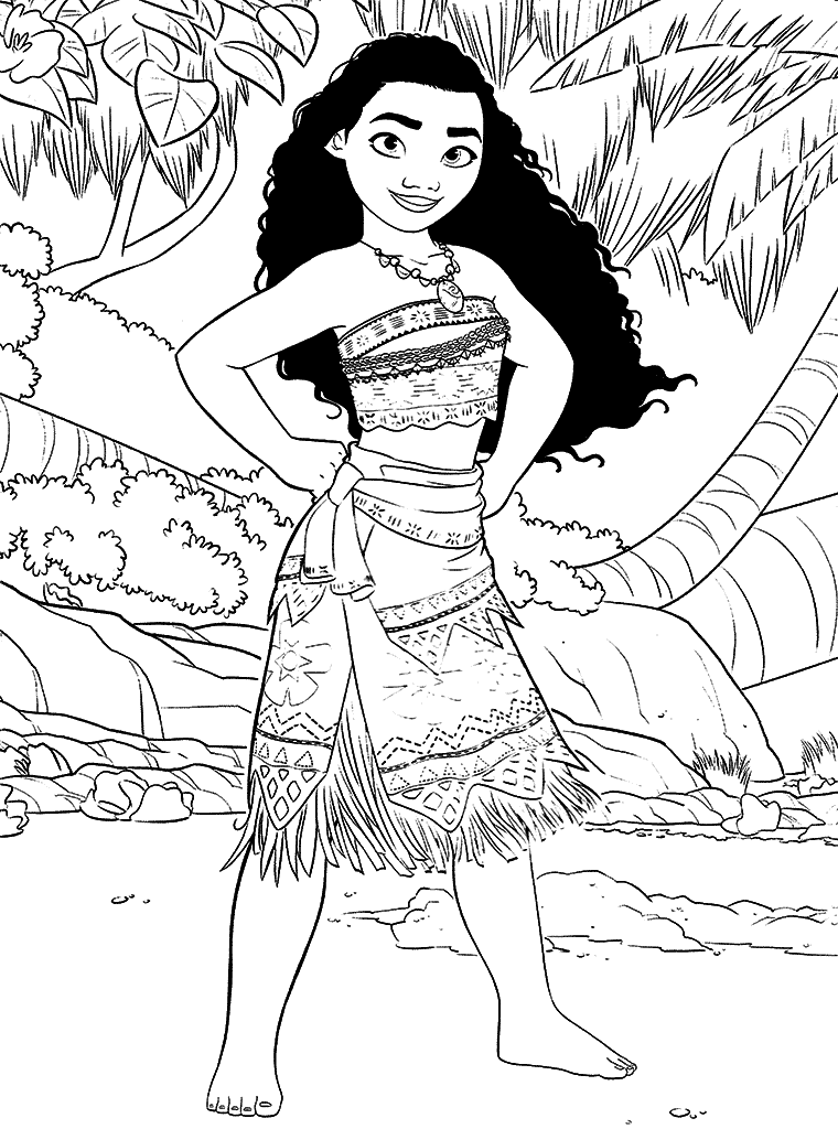 Desenho de Moana para imprimir