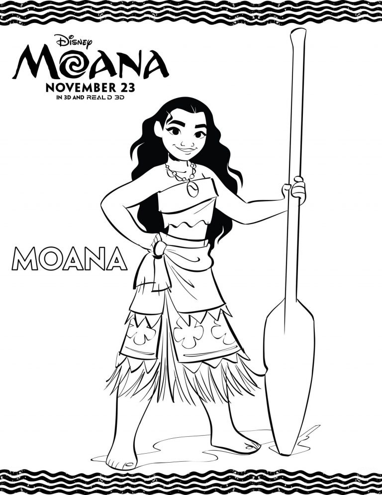 Desenho de Moana para imprimir