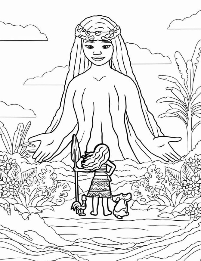 Desenho de Moana para imprimir