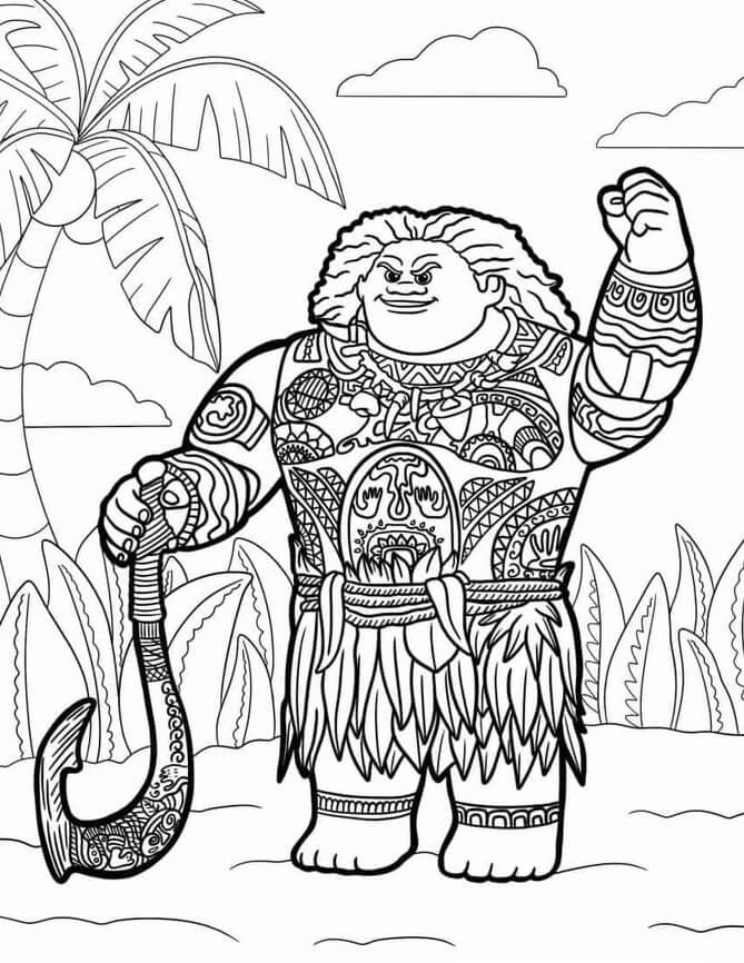 Desenho de Moana para imprimir