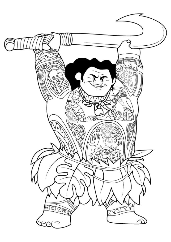Desenho de Moana para imprimir