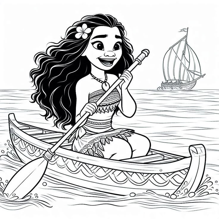 Desenho de Moana para imprimir
