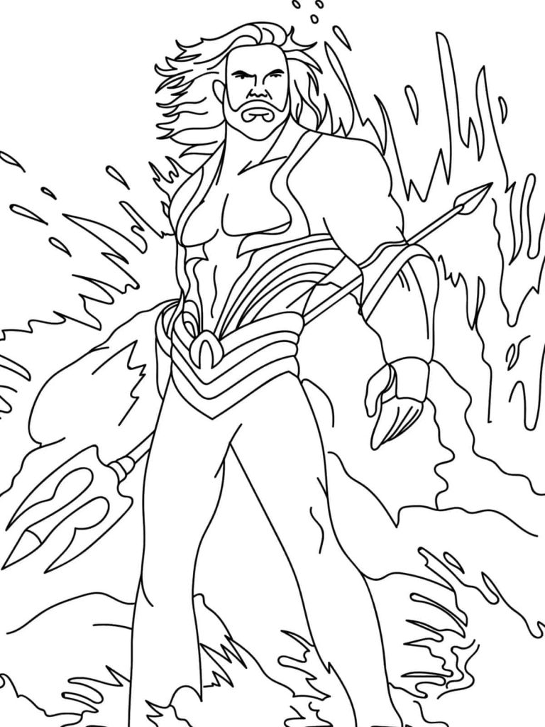 Desenho de Aquaman para imprimir