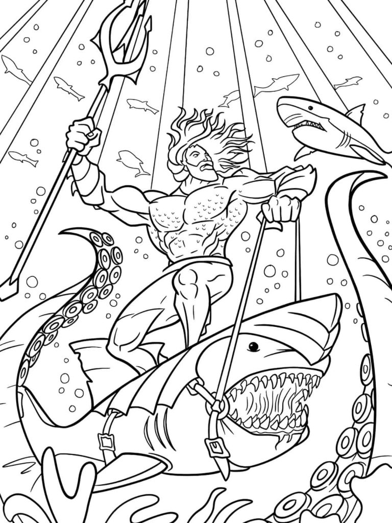 Desenho de Aquaman para imprimir
