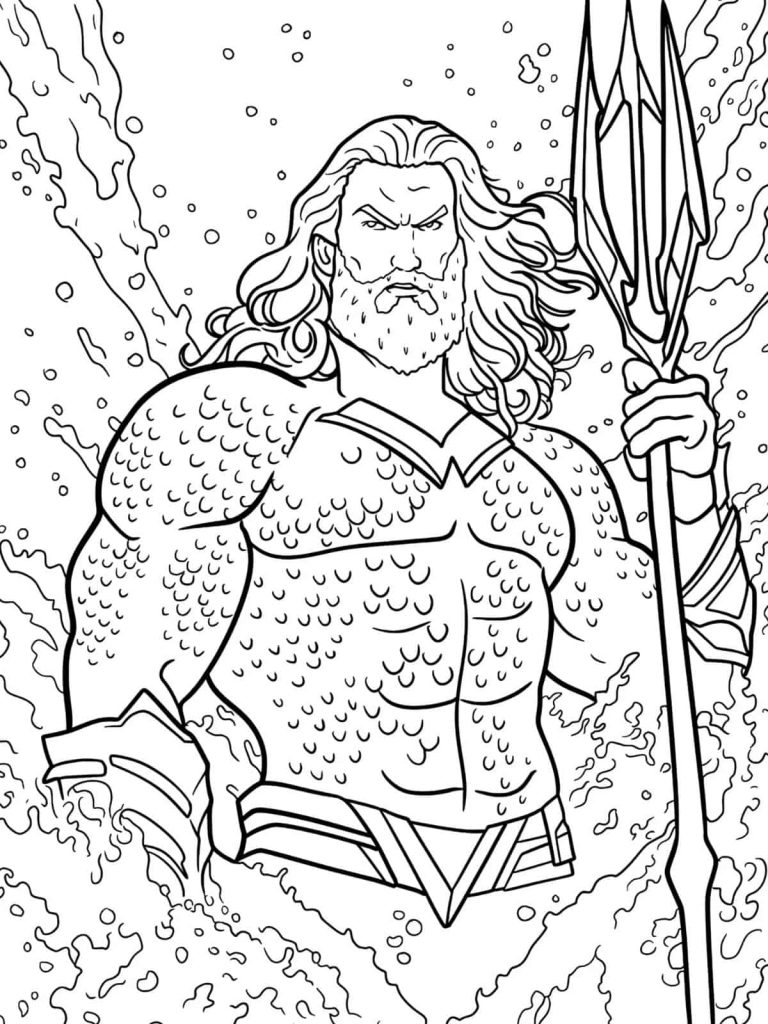 Desenho de Aquaman para imprimir