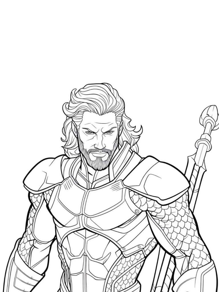 Desenho de Aquaman para imprimir