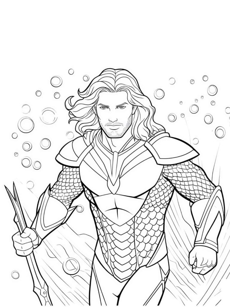 Desenho de Aquaman para imprimir