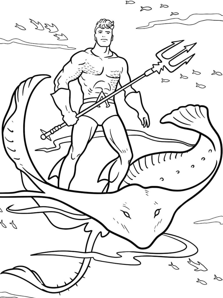 Desenho de Aquaman para imprimir