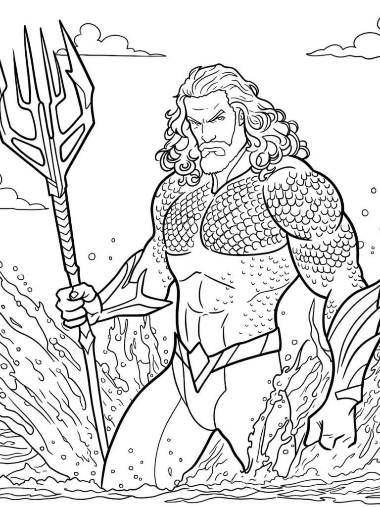 Desenho de Aquaman para imprimir