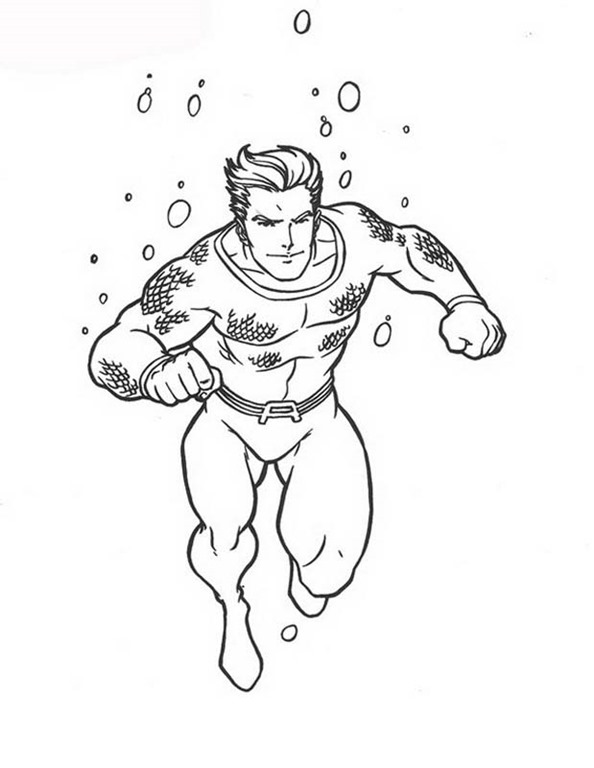 Desenho de Aquaman para imprimir
