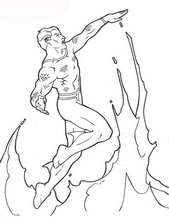 Desenho de Aquaman para imprimir