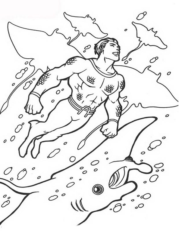 Desenho de Aquaman para imprimir