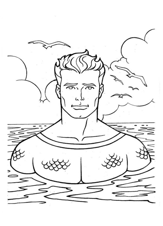 Desenho de Aquaman para imprimir