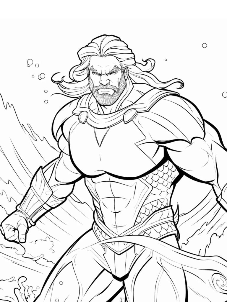 Desenho de Aquaman para imprimir