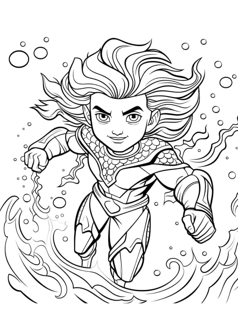 Desenho de Aquaman para imprimir