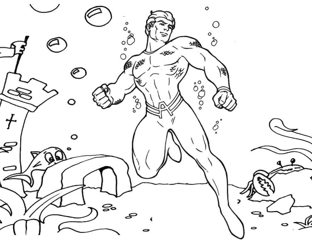 Desenho de Aquaman para imprimir