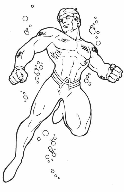 Desenho de Aquaman para imprimir
