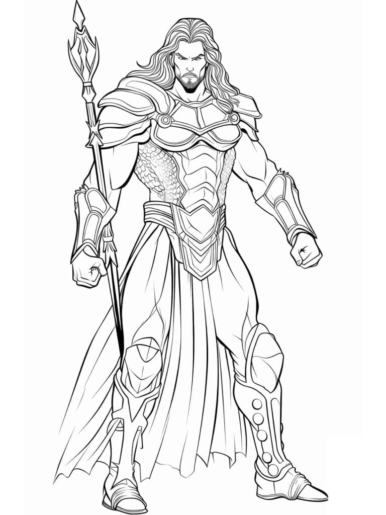 Desenho de Aquaman para imprimir