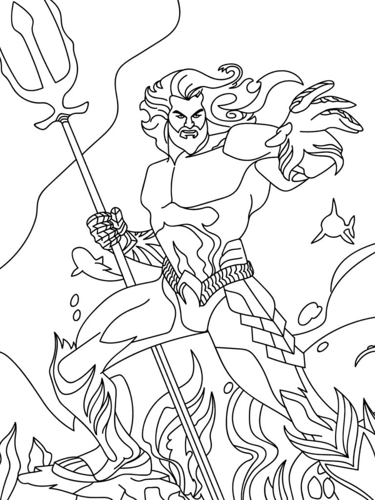 Desenho de Aquaman para imprimir