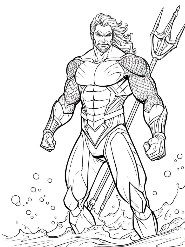 Desenho de Aquaman para imprimir