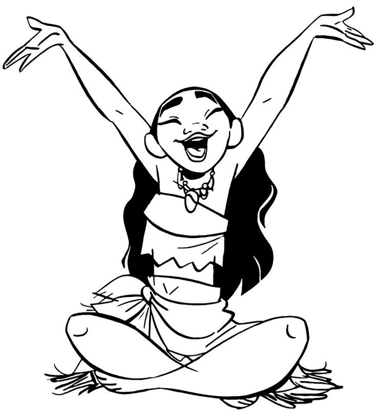 Desenho de Moana para imprimir