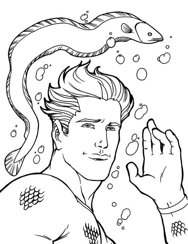 Desenho de Aquaman para imprimir