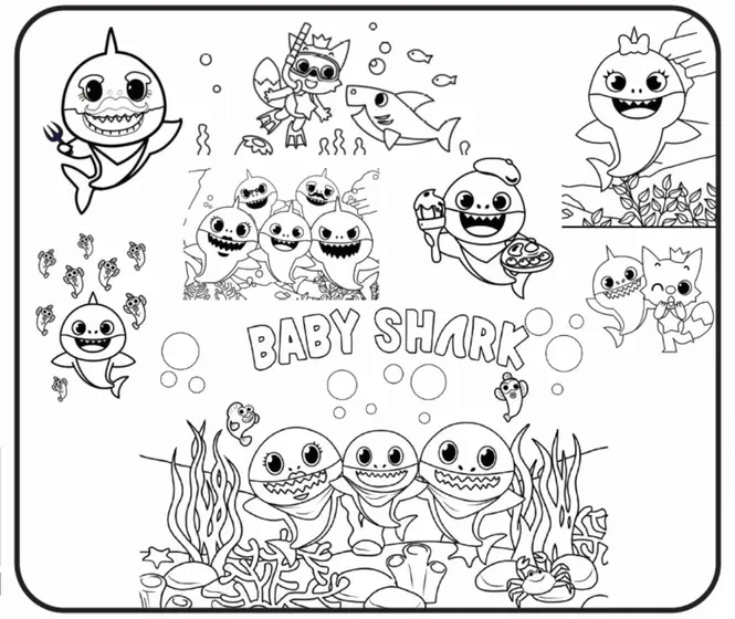 Desenho de Baby Shark para imprimir