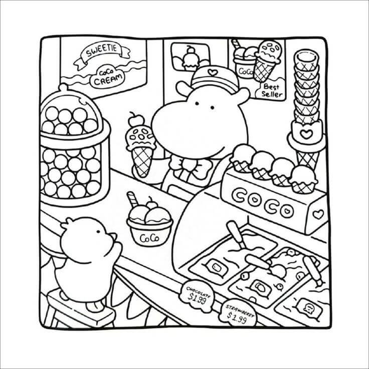 Desenho de Comfy Days para imprimir