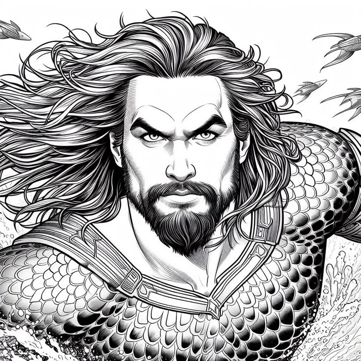Desenho de Aquaman para imprimir
