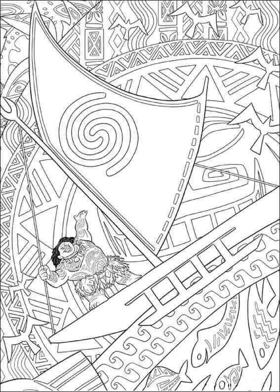 Desenho de Moana para imprimir