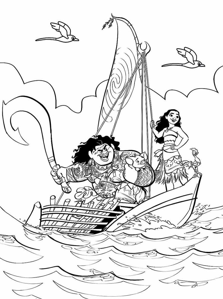 Desenho de Moana para imprimir